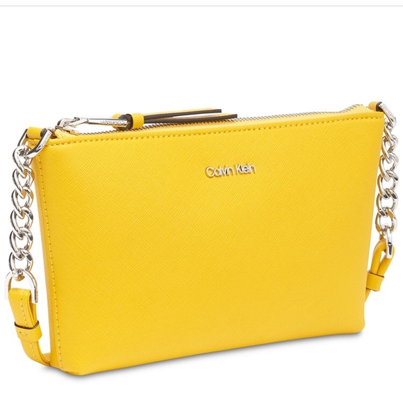 Calvin Klein Saffiano Leather Chain Crossbody Bag
